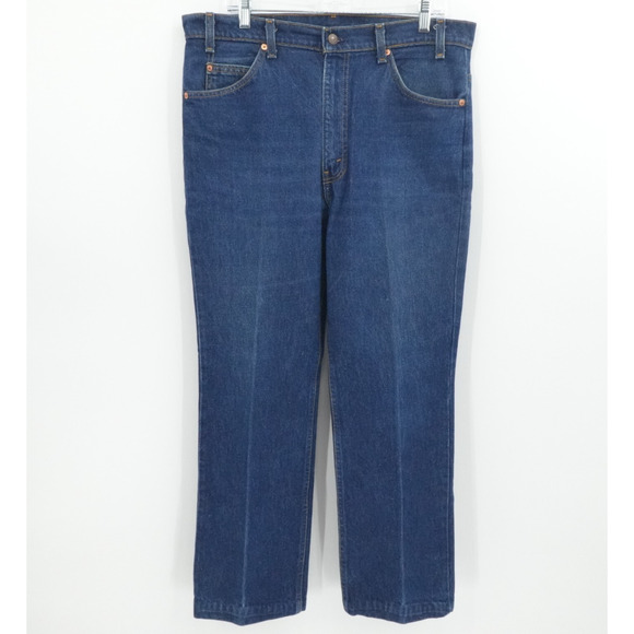 Vintage Levis Jeans Mens 36x29 Blue Dark Wash Bootcut Orange Tab Americana USA